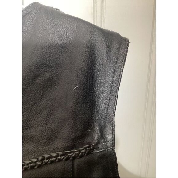 Tennessee Leather Women’s Leather Biker Vest Sz XL Black Harley Davidson - Picture 11 of 11